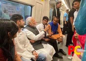 PM Modi takes metro ride to attend DU event, chats with co-passengers