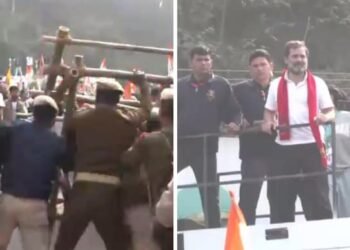 Rahul Gandhi’s yatra denied entry in Guwahati; congress workers clash with Guwahati cops