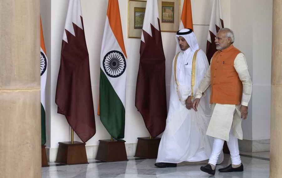 Prime Minister Narendra Modi with Qatar's Emir