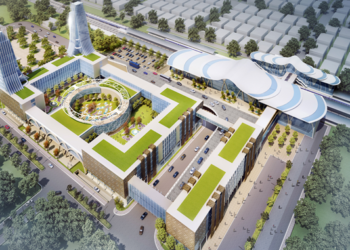 Rendering of the Gomtinagar Railway Station