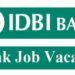 IDBI Junior Assistant Manager Recruitment 2024