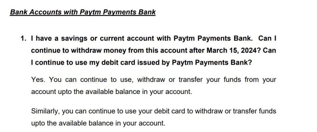 Paytm Payments Bank Crisis: RBI Releases FAQs For Customers, All Details Here