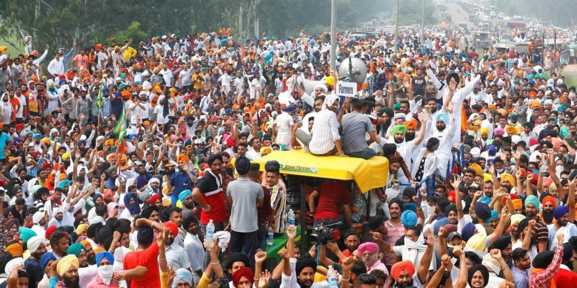 Protesting farmers fly kites to target Drones delivering tear gas shells