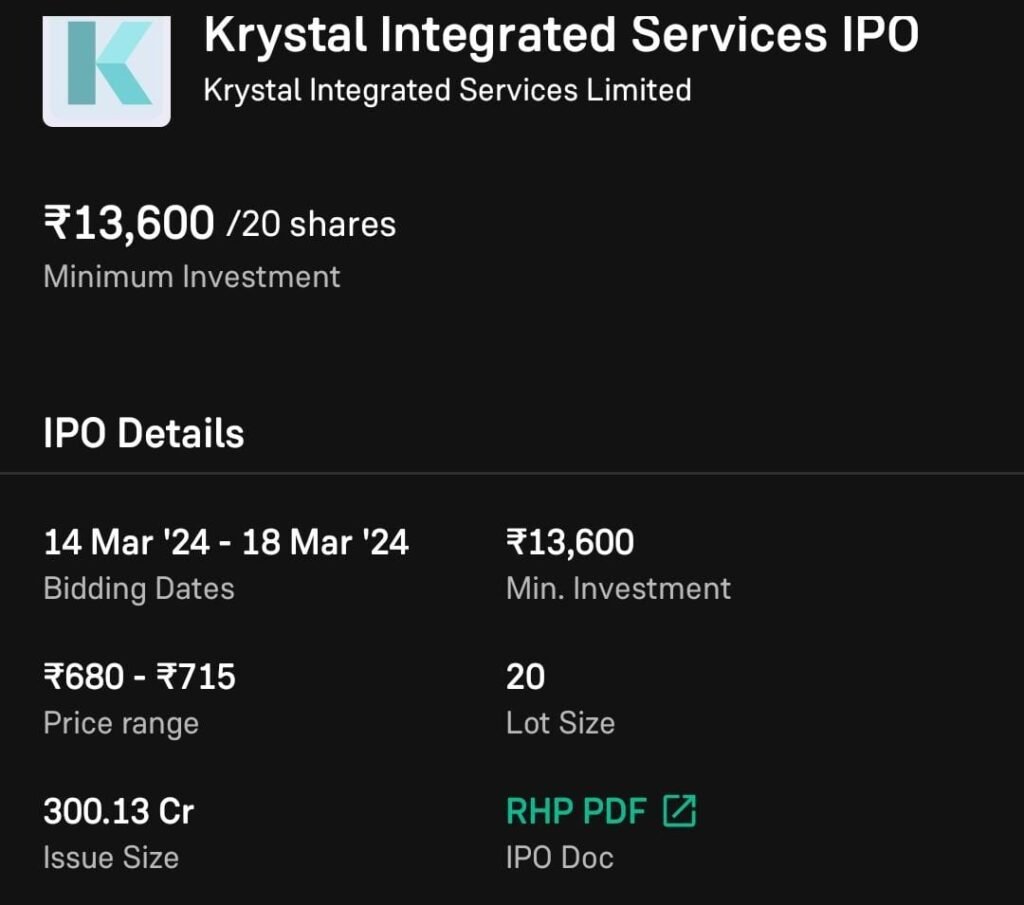 Krystal Integrated Services IPO Opening tomorrow, Buy or Ignore? Find Out - Power Corridors