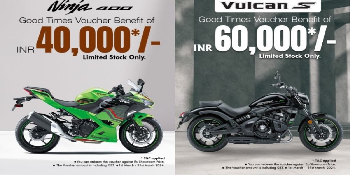 March 2024: Kawasaki offers discounts up to Rs 60k on the Ninja 400, Ninja 650, Versys 650, and Vulcan S