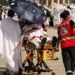Medical team evacuates a Muslim pilgrim during hajj pilgrimage