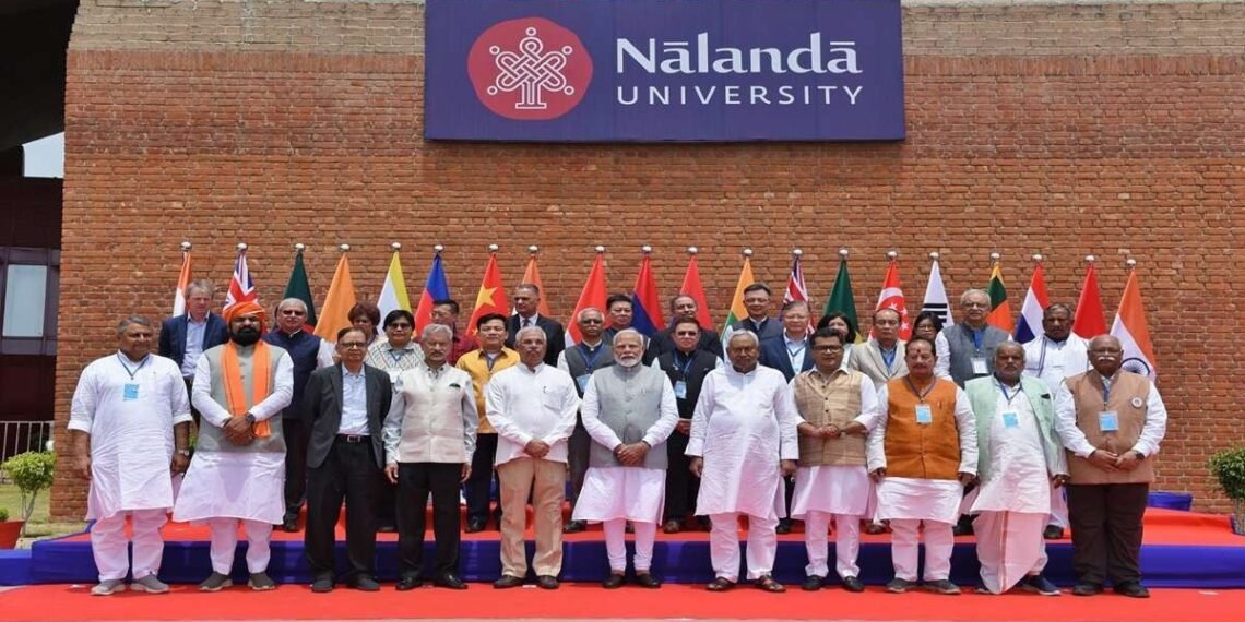 PM Modi and other dignitaries at Nalanda University