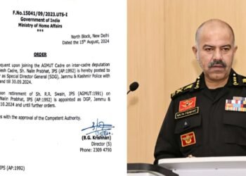 IPS Nalin Prabhat appointed DGP of Jammu and Kashmir