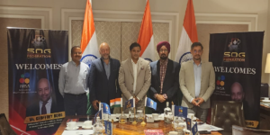 From Left to Right: Shankar Aggarwal (President, SOGF), Geoffrey Borge (CEO, IMSA), Adv. Nandan Kumar Jha (Founder & Advisor, SOGF), Gursharan Singh (Secretary General, SOGF), Sibtain Baqri (CEO, SOGF)