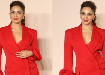 Kiara Advani in Smokey Red Truly Resembles A Fashionista