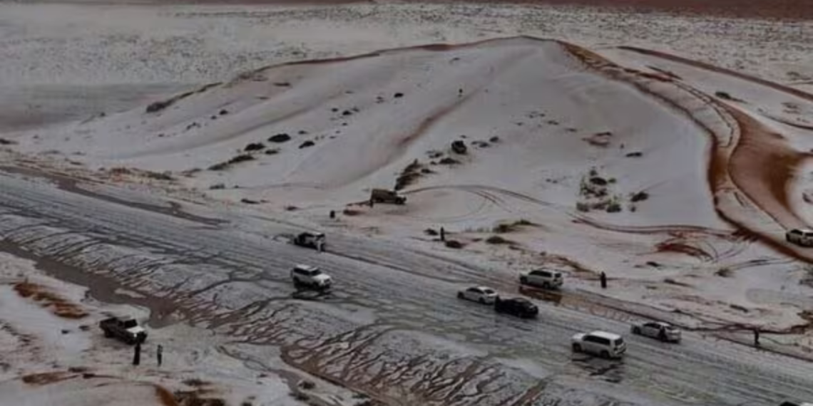 Snowfall for the First Time in Saudi Arabia Al-Jawf