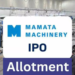 Mamata Machinery IPO allotment status check Online By PAN Number