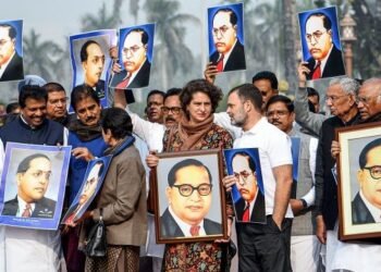 Ambedkar Row: Congress Stands Firm Following BJP’s Soros Edit of protest pic
