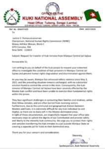 Letter of Kuki National Assembly