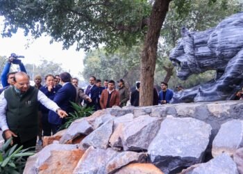 Delhi LG Unveils Majestic Panther Sculptures