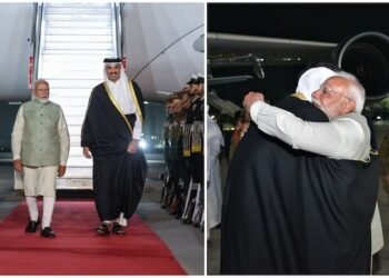 PM Modi receives Qatar Emir at Delhi airport; share warm hugs