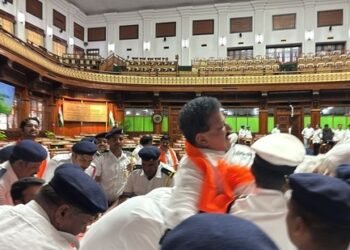 Chaos! Protesting BJP MLAs suspended from Karnataka Assembly for 6 months
