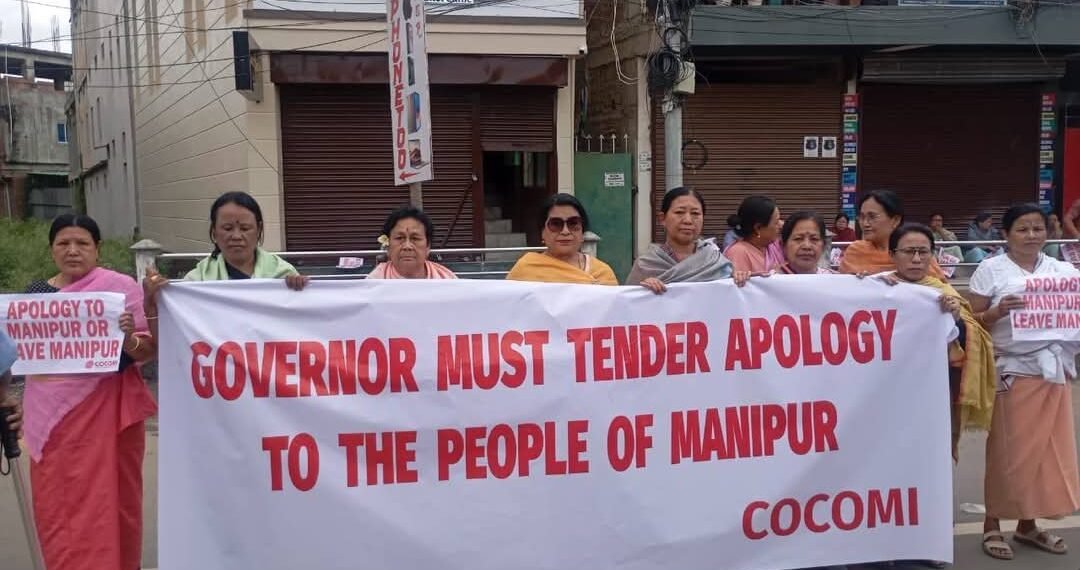 Manipur Governor Airlifted Amid COCOMI-Led Protests and Human Chains