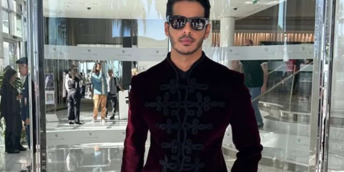 "Ishaan Khatter Channels Modern Maharaja Vibes in Bordeaux Bandhgala at Cannes 2025"