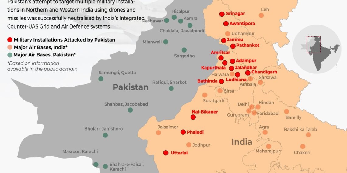 India Foils Pakistani Air Strike on 15 Cities, Hits Back