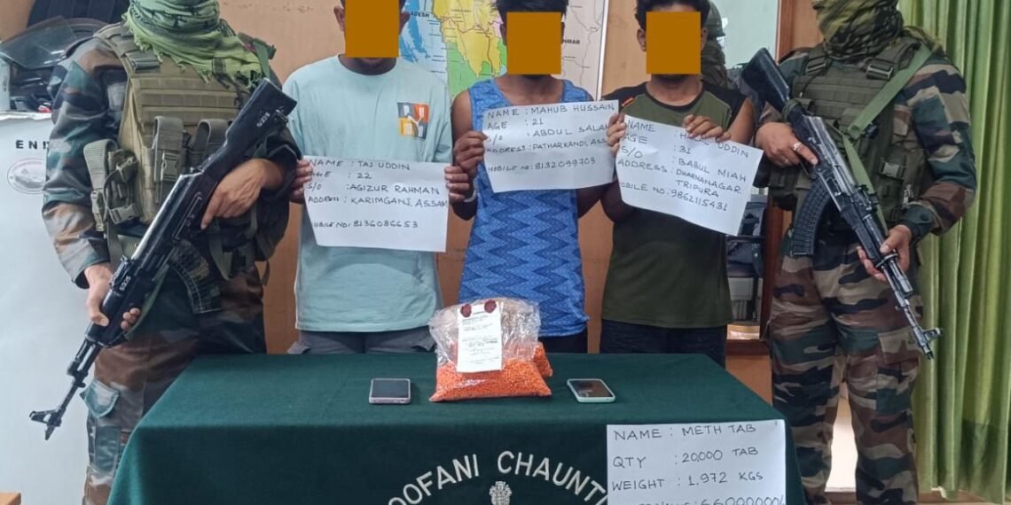 Huge Meth Seizure in Mizoram; Peddlers from Myanmar, Assam, Tripura Nabbed