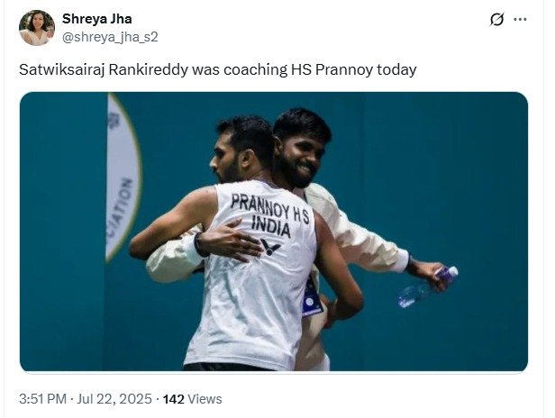 China Open Badminton: HS Prannoy with Satwik