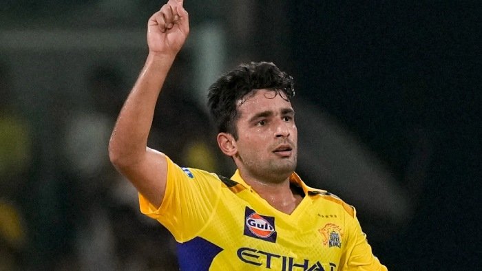 Anshul Kamboj with Chennai Super Kings in IPL 2025