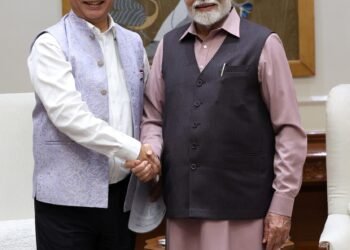 mizoram chief minister laldouhama with pm modi