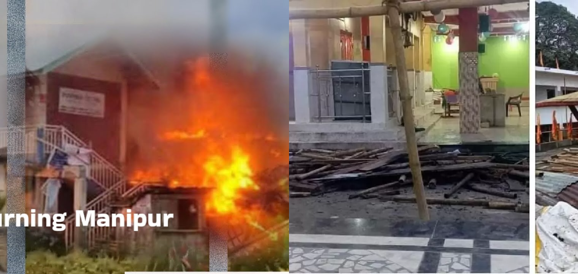 Church and temple burnt in manipur
