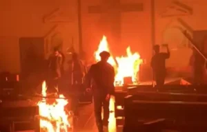 church burnt, Manipur
