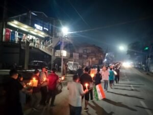 Candlelight march in Churachandpur to mourn the martyrdom of the two Assam Rifles Jawans on in Bishnupur in an ambush on September 19. 