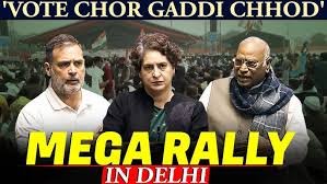 Rahul Gandhi Leads ‘Vote Chor, Gaddi Chhod’ Rally, Targets BJP and EC