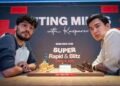 Alireza Firouzja and Nodirbek Abdusattorov at 2026 Grand Chess Tour: Super Rapid & Blitz Croatia - Power Corridors